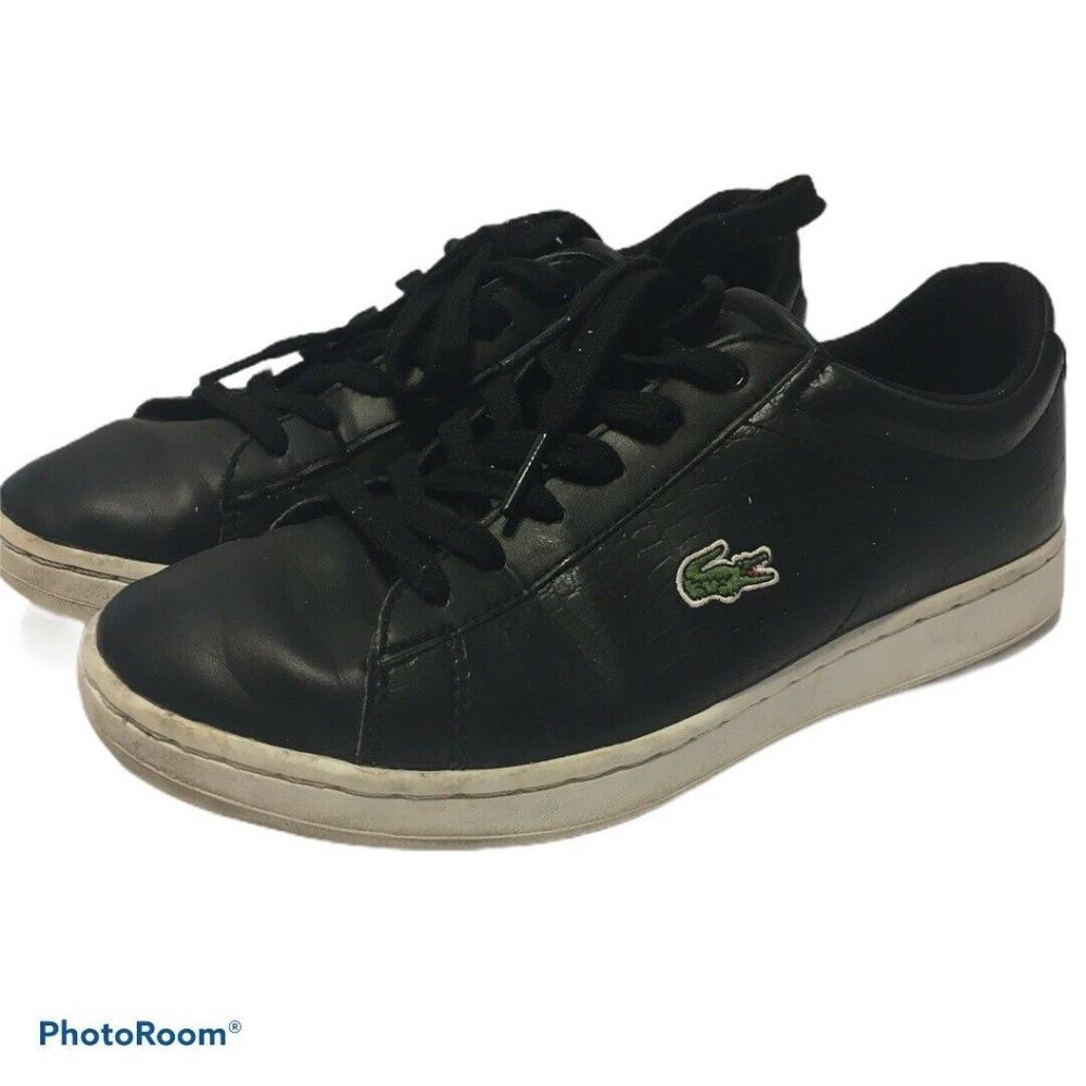 Lacoste Womens Carnaby Evo Black Sneaker sz 5 shoe